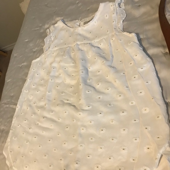 White and gold Loft sleeveless chiffon top - Picture 5 of 7